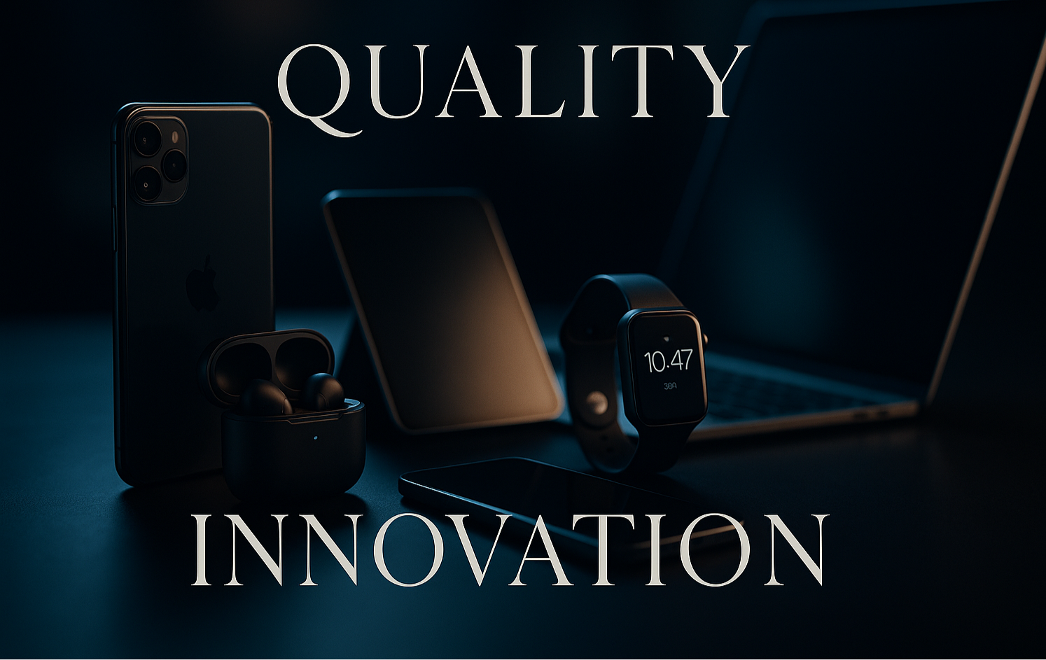 gadgets in cinematic with text quality