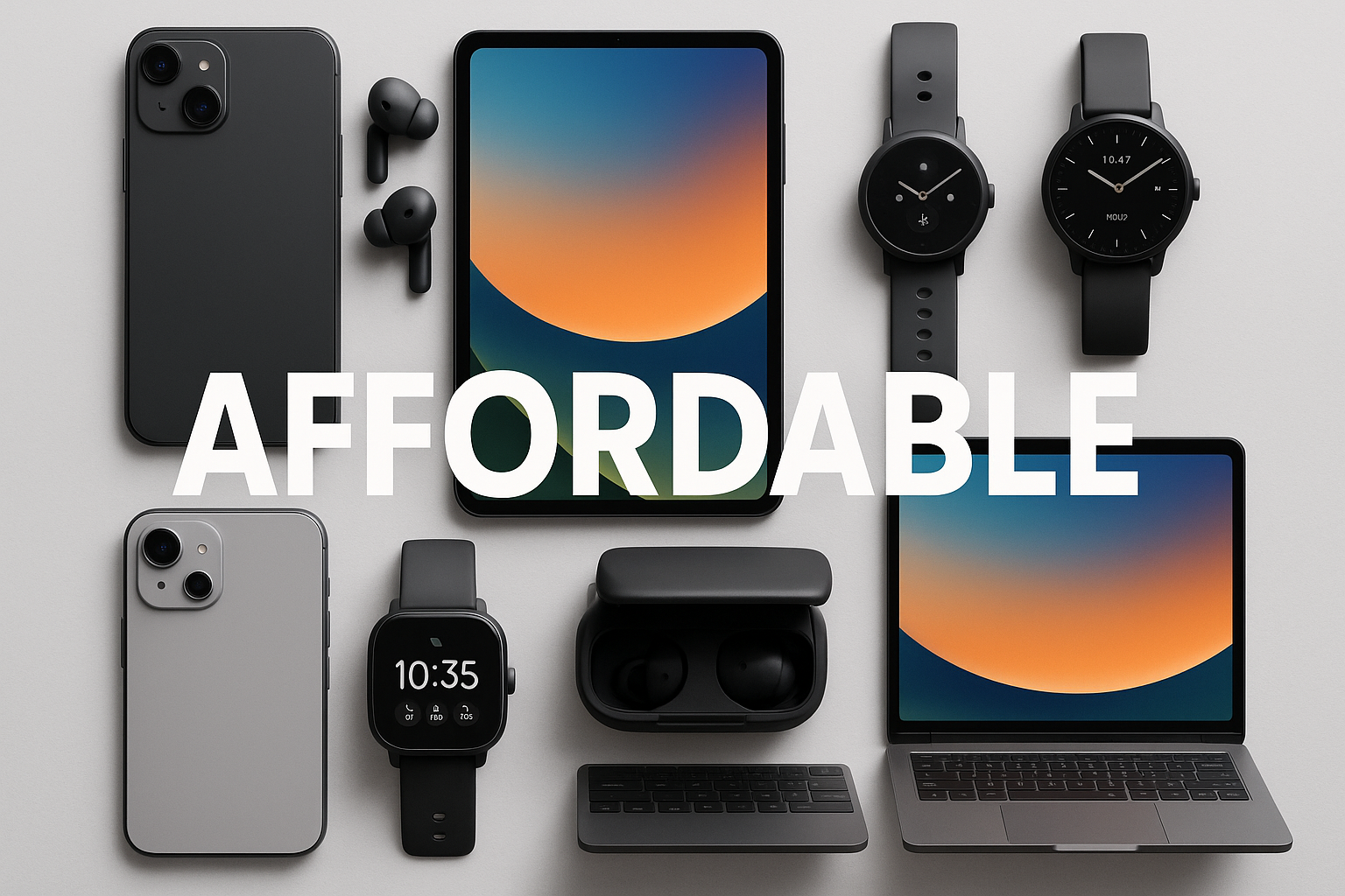 Gadgets with text as affordable